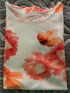 Orange & White Floral Tee